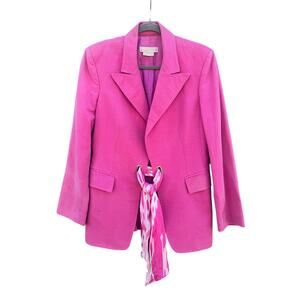 MICHAEL KORS COLLECTION Silk Blend Peony Pink Blazer 8